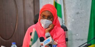 The Honourable Minister of Humanitarian Affairs, Disaster Management and Social Development, Sadiya Umar Farouq.