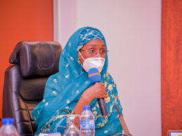 The Honourable Minister of Humanitarian Affairs, Disaster Management and Social Development, Sadiya Umar Farouq.