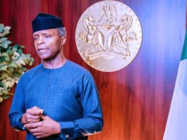 Vice President Yemi Osinbajo SAN on behalf of President Buhari delivers an address at the High Level Meeting of Heads of State and Government on Financing the 2030 Agenda for Sustainable Development in the ERA of COVID-19 and Beyond. 29th September, 2020. Photo; Tolani Alli