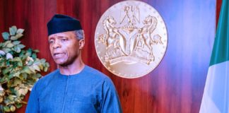 Vice President Yemi Osinbajo SAN on behalf of President Buhari delivers an address at the High Level Meeting of Heads of State and Government on Financing the 2030 Agenda for Sustainable Development in the ERA of COVID-19 and Beyond. 29th September, 2020. Photo; Tolani Alli