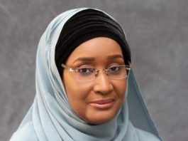 The Honourable Minister of Humanitarian Affairs, Disaster Management and Social Development, Sadiya Umar Farouq.