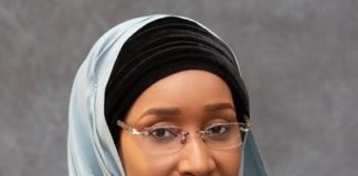 The Honourable Minister of Humanitarian Affairs, Disaster Management and Social Development, Sadiya Umar Farouq.