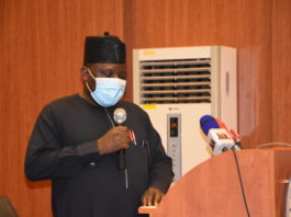 Director General Institute for Peace and Conflict Resolution, Dr. Bakut T. Bakut during symposium on the "Role of Civil Society in Nigeria's Conflict" in Abuja.
