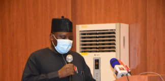 Director General Institute for Peace and Conflict Resolution, Dr. Bakut T. Bakut during symposium on the "Role of Civil Society in Nigeria's Conflict" in Abuja.