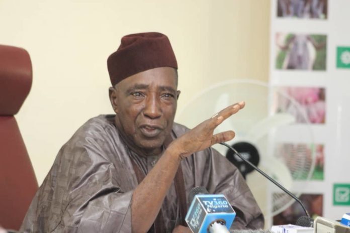 The Hon Minister of Agriculture and Rural Development, Alhaji Muhammad Sabo Nanono, during the 2020 World Food Day Ministerial Press Briefing. The Hon Minister of Agriculture and Rural Development, Alhaji Muhammad Sabo Nanono, during the 2020 World Food Day Ministerial Press Briefing.