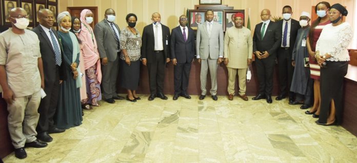 Honourable Attorney General Of The Federation/Minister Of Justice, Abubakar Malami San, Solicitor –General Of The Federation And Permanent Secretary, Federal Ministry Of Justice, Dayo Apapa SAN, Executive Secretary National Human Right Commission, Tony Ojukwu, Esq. In A Group Photograph With Members Of The Committee Of NHRC And Directors Of Federal Ministry Of Justice, 19th October, 2020 At HAGF’s Conference Room Honourable Attorney General Of The Federation/Minister Of Justice, Abubakar Malami San, Solicitor –General Of The Federation And Permanent Secretary, Federal Ministry Of Justice, Dayo Apapa SAN, Executive Secretary National Human Right Commission, Tony Ojukwu, Esq. In A Group Photograph With Members Of The Committee Of NHRC And Directors Of Federal Ministry Of Justice, 19th October, 2020 At HAGF’s Conference Room
