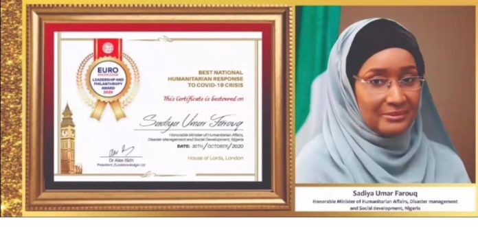 HMWRD The Honourable Minister of Humanitarian Affairs, Disaster Management and Social Development Sadiya Umar Farouq