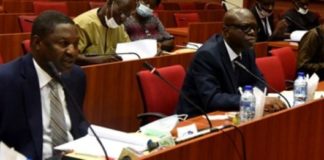 Honourable Attorney General Of The Federation And Minister Of Justice, Abubaka Malami SAN, And Solicitor General Of The Federation And Permanent Secretary, Dayo Apata, SAN, Deputy Director Budget Ajayi Sola Olugbenga At The 2021 Budget Proposal/ Performance Report Presented To The Senate Committee On Judiciary, Human Rights And Legal Matters 9th November, 2020.