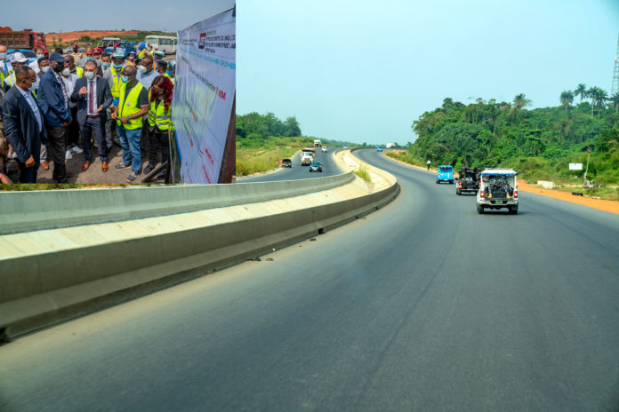 A view of the completed Section of the Lagos – Ibadan Dual Carriageway Section II (Shagamu Interchange to Ibadan). A view of the completed Section of the Lagos – Ibadan Dual Carriageway Section II (Shagamu Interchange to Ibadan).