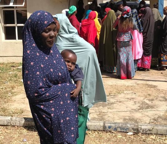 Some of the beneficiaries at the disbursment center in Bauchi State.