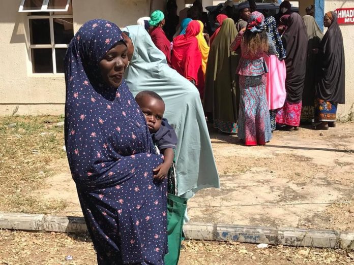 Some of the beneficiaries at the disbursment center in Bauchi State.