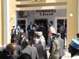Dr. Osagie Ehanire commissioned projects at the Federal Neuropsychiatric Hospital in Maiduguri, 19th November, 2020.