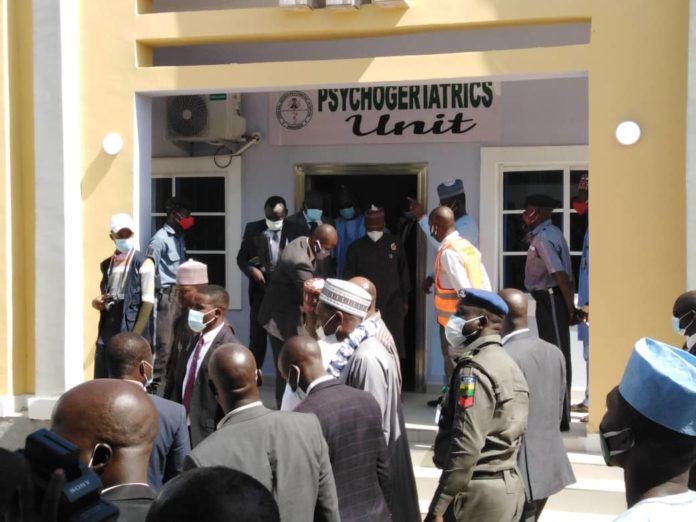 Dr. Osagie Ehanire commissioned projects at the Federal Neuropsychiatric Hospital in Maiduguri, 19th November, 2020.