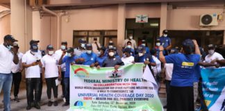 MOH, Dr. Enahire during Health walk in Abuja