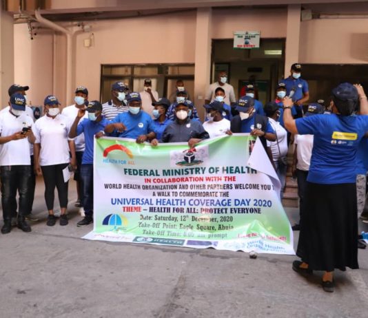 MOH, Dr. Enahire during Health walk in Abuja