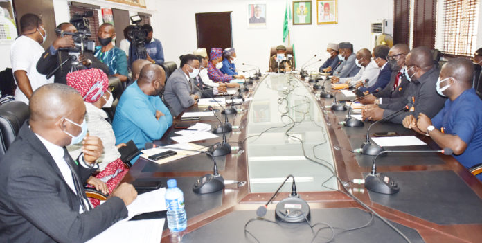FG and Resident Doctors meeting The cross section of Honourable Minister of Labour and Employment, Dr Chris Ngige with representatives of Federal Government and NARD during their meeting in Abuja