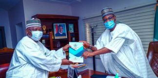 Minister of Telecommunications and Digital Economy, Dr. Isa Ali Ibrahim Pantami and Mr. Dasuki Ibrahim Arabi, the Director General