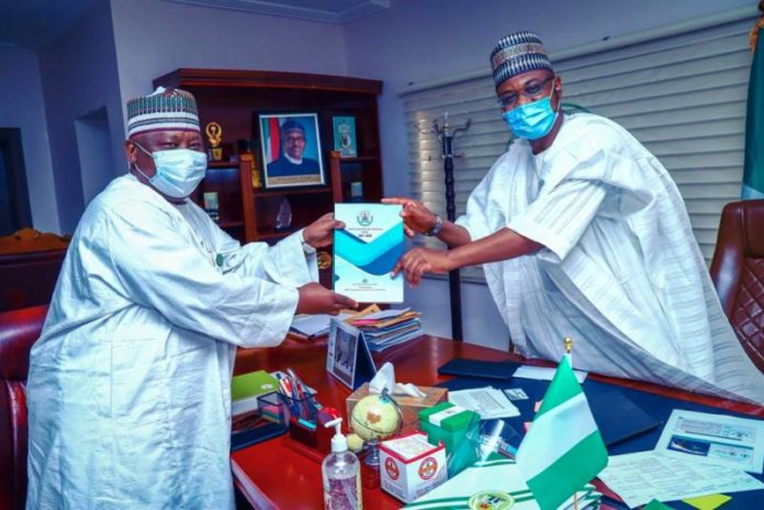 Minister of Telecommunications and Digital Economy, Dr. Isa Ali Ibrahim Pantami and Mr. Dasuki Ibrahim Arabi, the Director General