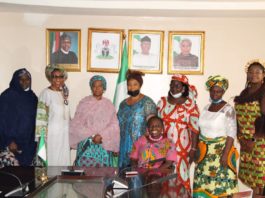Minister Of State For Industry, Trade And Investment, Amb. Mariam Yalwaji Katagum (3rd Left) With Members Of The Federation Of Women Associations In Micro, Small And Medium Enterprises (FEDWIN) During A Courtesy Visit To The Minister.