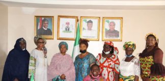 Minister Of State For Industry, Trade And Investment, Amb. Mariam Yalwaji Katagum (3rd Left) With Members Of The Federation Of Women Associations In Micro, Small And Medium Enterprises (FEDWIN) During A Courtesy Visit To The Minister.