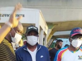 At the Lagos Access Bank International Marathon: In the Middle is the Hon. Minister of Youth & Sports Development, Chief Sunday Dare