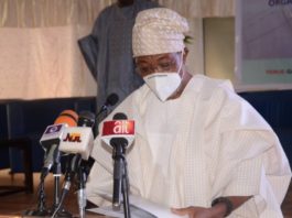 Minister of Interior, Ogbeni Rauf Aregbesola, presenting his remarks at the event.