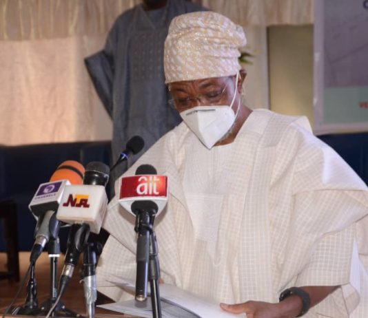 Minister of Interior, Ogbeni Rauf Aregbesola, presenting his remarks at the event.