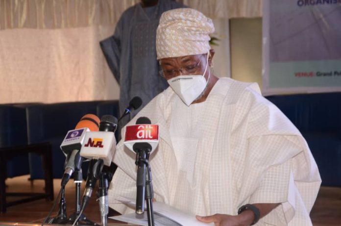 Minister of Interior, Ogbeni Rauf Aregbesola, presenting his remarks at the event.