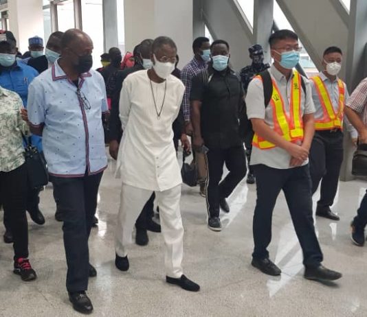 Hon. Amaechi and Alh. Lai Mohammed inspecting Rialway facilities
