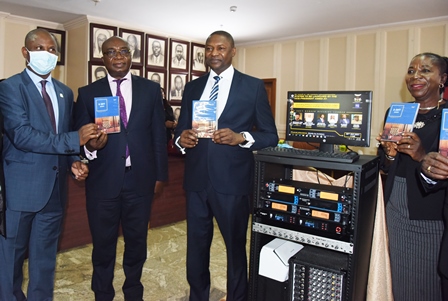 HONOURABLE ATTORNEY GENERAL OF THE FEDERATION/MINISTER OF JUSTICE, ABUBAKAR MALAMI, SAN (MIDDLE) PRESENTING AND LAUNCHING OF THE Q - SOFT DENOVO COURT RECORDING SYSTEM HONOURABLE ATTORNEY GENERAL OF THE FEDERATION/MINISTER OF JUSTICE, ABUBAKAR MALAMI, SAN (MIDDLE) PRESENTING AND LAUNCHING OF THE Q - SOFT DENOVO COURT RECORDING SYSTEM