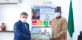 SGF (R) receives Ambassador of Belarus to Nigeria, Vyacheslav BRIL in his office (1)