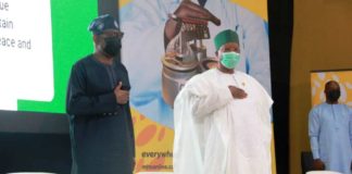 HMSH Dr. Olorunnimbe Mamora with Chairman MTN Foundation, Prince Julius Adeluyi (OFR)