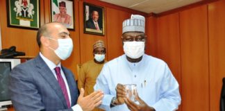 Hon. Minister Power, Engr. Abubakar D. Aliyu with Ambassador of Arab Republic of Egypt to Nigeria, H.E. Ihab Awad