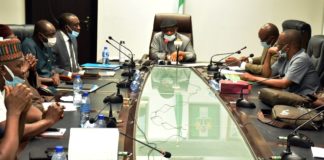 Honourable Minister of Labour and Employment, Dr Chris Ngige, presiding over a meeting with Academic Staff Union of Universities (ASSU) and Federal Government delegation