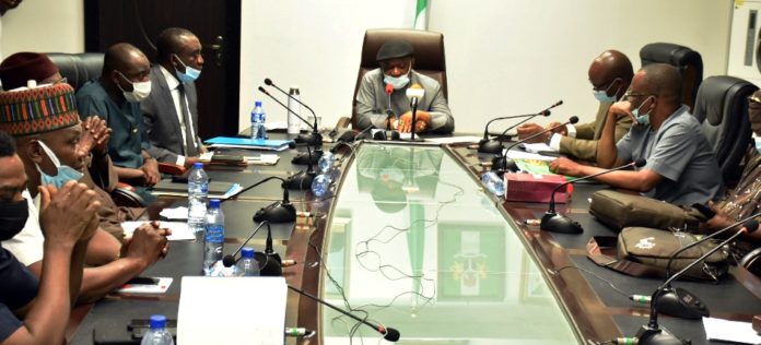 Honourable Minister of Labour and Employment, Dr Chris Ngige, presiding over a meeting with Academic Staff Union of Universities (ASSU) and Federal Government delegation Honourable Minister of Labour and Employment, Dr Chris Ngige, presiding over a meeting with Academic Staff Union of Universities (ASSU) and Federal Government delegation