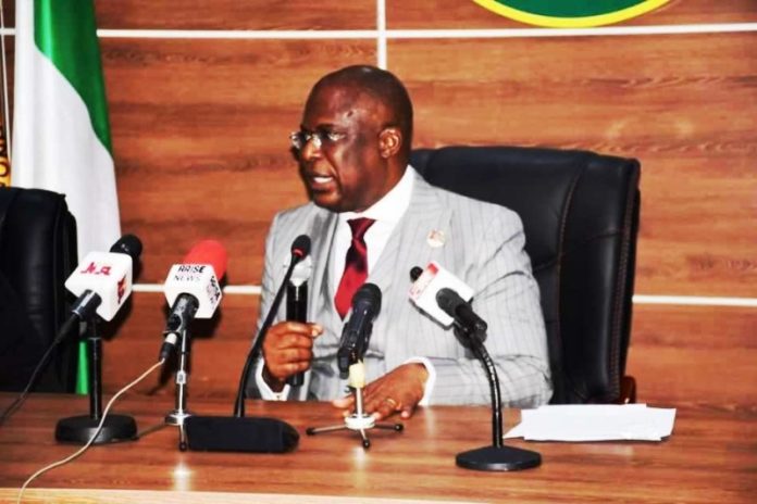 Chief Timipre Sylva addressing Journalists