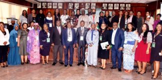 L/R DIRECTOR OF LEGISLATIVE SUPPORT SERVICE, PROFESSOR, EDOBA OMEREGIE SAN, LEGAL PRACTITIONER AND CONSULTANT, PROF. YEMI AKINSEYE–GEORGE, SAN, DIRECTOR GENERAL, NIGERIAN INSTITUTE OF ADVANCED LEGAL STUDIES (NIALS), MUHAMMED LADAN, DIRECTOR LEGAL DRAFTING, MRS. IFUNANYA NWAJAGU AND DIRECTOR, CITIZENS’ RIGHTS DEPARTMENT FMOJ, MR. FAANEE BEBU AT A THREE-DAY SPECIALISED TRAINING WORKSHOP FOR STAFF OF CITIZENS’ RIGHTS DEPARTMENT ON RECENTLY IN ABUJA