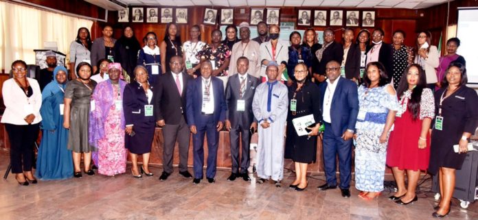 THREE-DAY SPECIALISED TRAINING WORKSHOP FOR STAFF OF CITIZENS2 L/R DIRECTOR OF LEGISLATIVE SUPPORT SERVICE, PROFESSOR, EDOBA OMEREGIE SAN, LEGAL PRACTITIONER AND CONSULTANT, PROF. YEMI AKINSEYE–GEORGE, SAN, DIRECTOR GENERAL, NIGERIAN INSTITUTE OF ADVANCED LEGAL STUDIES (NIALS), MUHAMMED LADAN, DIRECTOR LEGAL DRAFTING, MRS. IFUNANYA NWAJAGU AND DIRECTOR, CITIZENS’ RIGHTS DEPARTMENT FMOJ, MR. FAANEE BEBU AT A THREE-DAY SPECIALISED TRAINING WORKSHOP FOR STAFF OF CITIZENS’ RIGHTS DEPARTMENT ON RECENTLY IN ABUJA