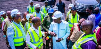 From left: Hon. Minister of Mines and Steel Development (MMSD), Arc Olamilekan Adegbite; MD/CEO of Mosra Enerji, Mr Olukayode Ramos, Chairman of Ankpa Local Government, Hon. Ibrahim Abagwu and the Director Mines Inspectorate, MMSD, Engr. Frank Odoom during the Opening Ceremony of Tunde Ramos Coal Mines and Commissioning of Mining Equipment by Mosra Enerji in Odele, Ankpa Local Government Area of Kogi State over the weekend