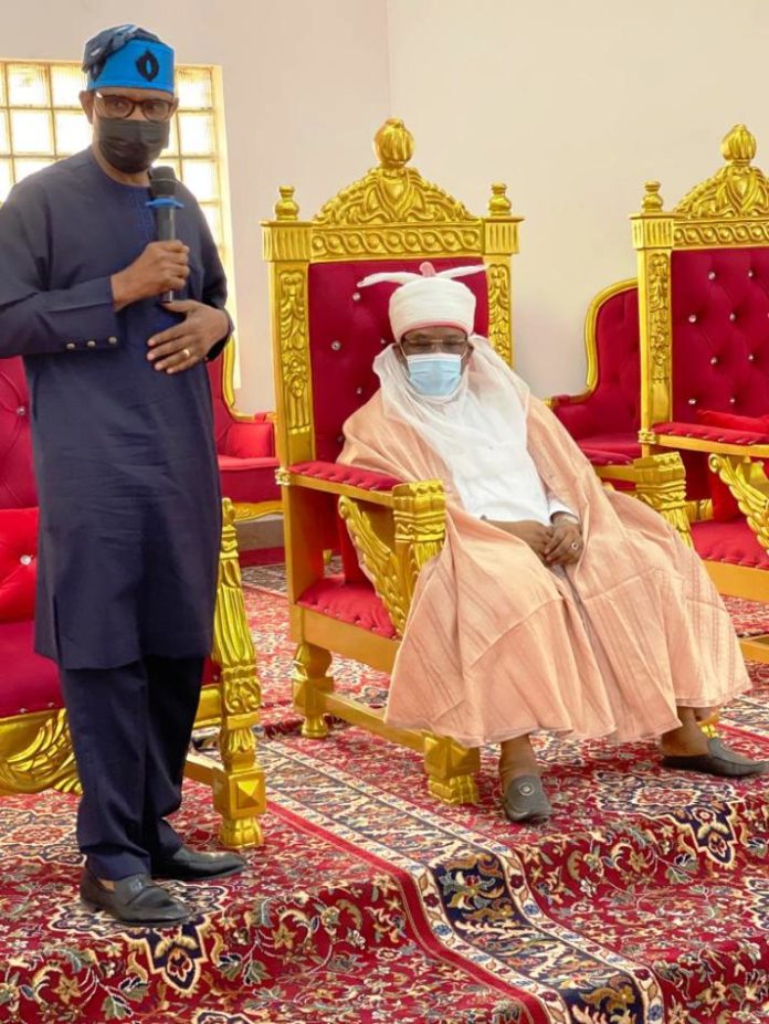 HMSH Dr. Olorunnimbe Mamora with HRH Alh. Umar Faruk II, OON. Emir of Katagum