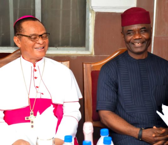 Abia Deputy Governor Applauds the elevation and appointment of ArchBishop Lucius Iwejuru Ugorji As The Archbishop of Owerri ArchDiocese
