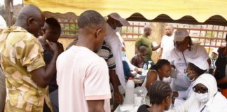 Medical outreach to Kugbo Mechanic Village in Abuja - part of the activities in commemoration of the 2022 World Day for Safety and Health at Work