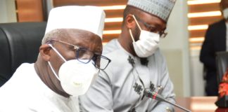 Minister of Police Affairs, Dr. Muhammad Maigari Dingyadi, and the Permanent Secretary, Temitope Fashedemi during the interactive session with Crime Correspondents at the Ministry Headquarters in Abuja.