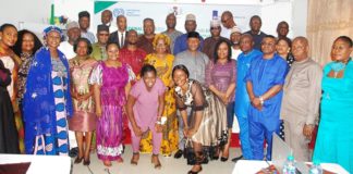 Ag Director, Inspectorate, Federal Ministry of Labour and Employment, Ajuwon Dauda (6th right); International Labour Organisation, Child Labour Desk Officer, Agatha Kolawole, (7th left) during a 3-day capacity building of zonal directors/state controllers on the use and application of the reviewed National Policy and the National Action Plan on the Elimination of Child Labour (2021 – 2025), Abuja