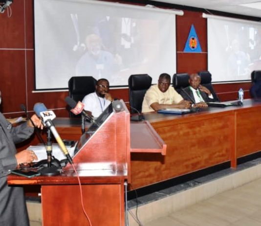 Hon. Minister of Labour and Employment, Dr Chris Ngige, delivering his opening remark at the 3rd National Productivity Summit, in Abuja