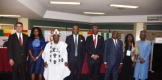 Chief Timipre Sylva (4th from left) with representatives of other member states at the meeting of Committee of Ministers