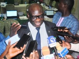 The Director, Fisheries and Aquaculture Department, Dr. Sampson Umoh , being interviewed by the Media during the Meeting