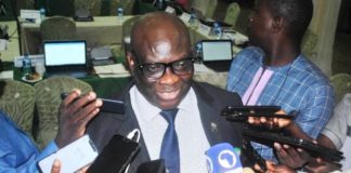 The Director, Fisheries and Aquaculture Department, Dr. Sampson Umoh , being interviewed by the Media during the Meeting