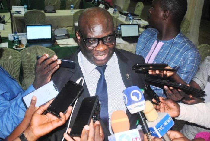 F AND AQUA 1 The Director, Fisheries and Aquaculture Department, Dr. Sampson Umoh , being interviewed by the Media during the Meeting
