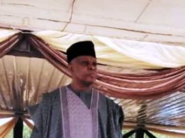 Taking Salute during the review of the parade yesterday, Maj. Gen E E Bassey, Honourable Commissioner of the Civil Defence, Fire, Correctional and Immigration Service Board, representing the Hon Minister of Interior, Ogbeni Rauf Aregbesola at the occasion.